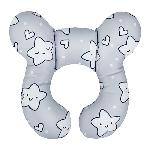 Baby Travel Pillow Infant Head Neck Support Pillow Cushion Newborn Pushchair Car Seat Neck Pillow Safety Baby Headrest Travelling Sleeping Pillow for Pram, Stroller, Car Seat, Airplane, Train, Bus