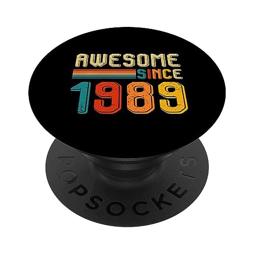 Regalos de cumpleaños para hombres y mujeres, 34 años, vintage, impresionante desde 1989 PopSockets PopGrip Intercambiable