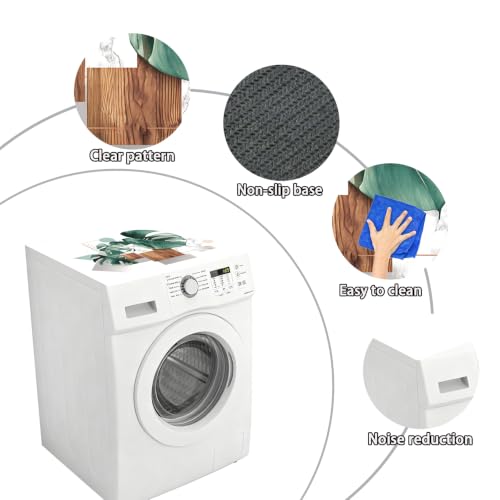 Image of Washer Dryer Top Cover Mat, Non-Slip Laundry Room Decor, Laundry Room Kitchen Appliance Decor Protector Universal 23.6 inchx19.7 inch (Leaf 4)