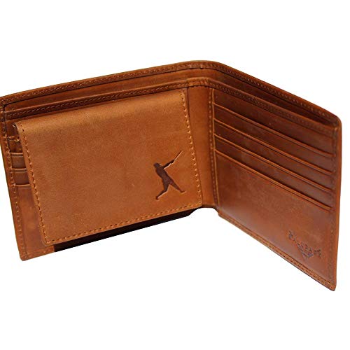 Baseball Wallet Genuine Leather Bifold Rfid Blocking, 2 In 1 #TOP1