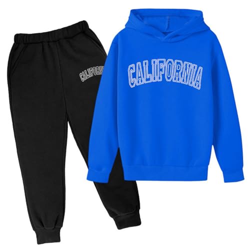 Disfraz Bebé 80 Sudadera Conjunto Popular Impreso Sudadera Con Capucha Conjunto En Ropa Interior 2023 Letra Casual Impreso Manga Larga Out Wear Recién Nacido, azul, 13-14 años