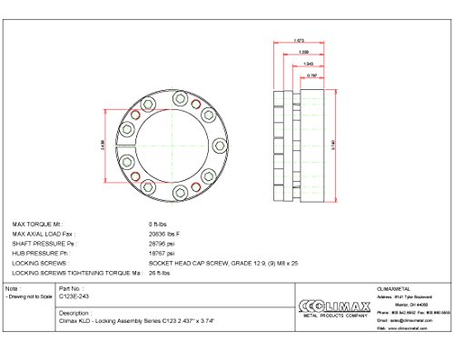 Climax Metals C123E-243 Series 123 Locking Assembly, Steel, 2.44