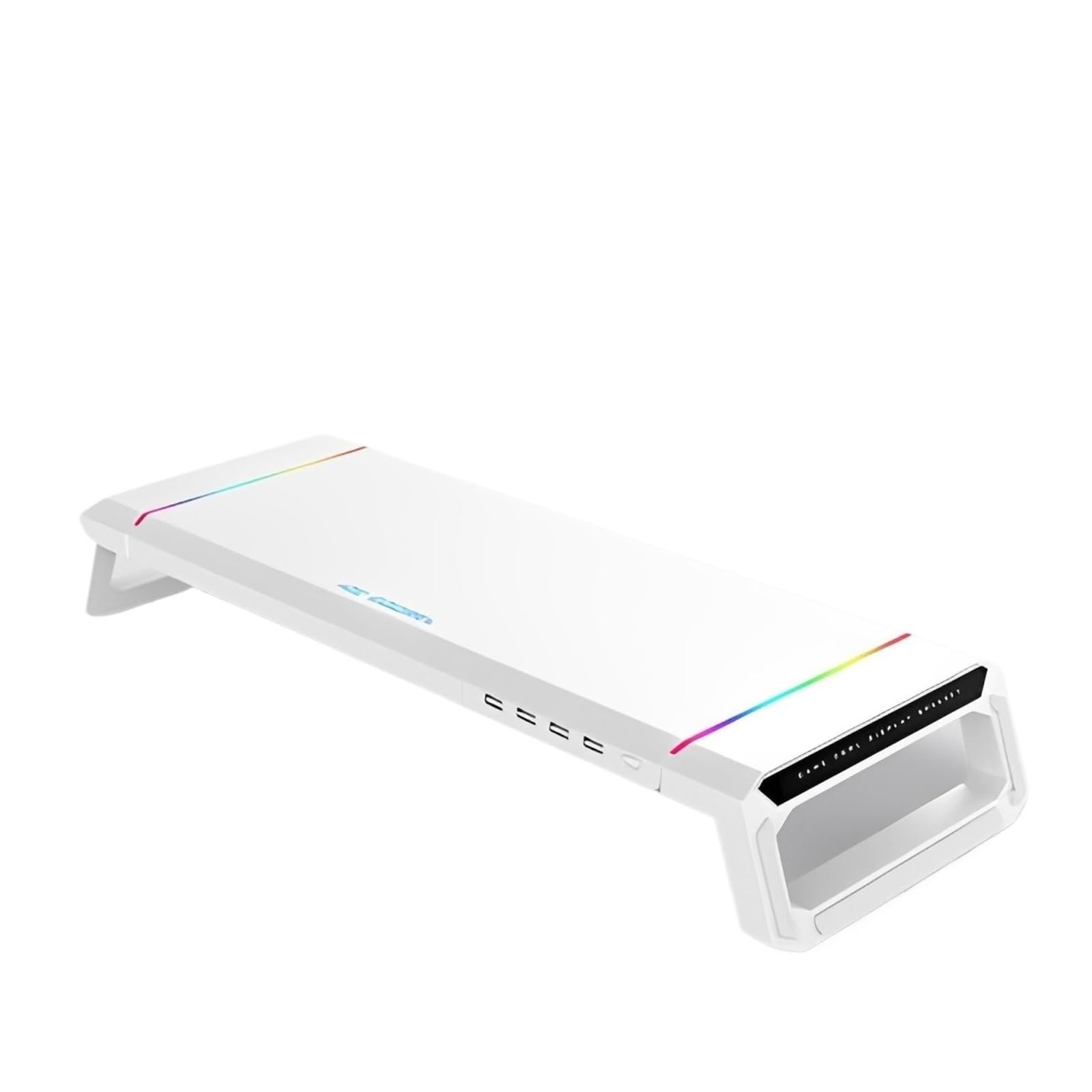 Support de moniteur d'ordinateur blanc pour organiser le bureau de télétravail avec tiroir