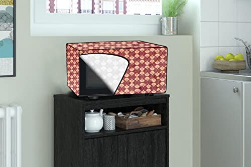 Image of Stylista PVC Microwave Oven Cover for LG 32 L Convection MC3286BRUM, Counterchange Pattern Brick