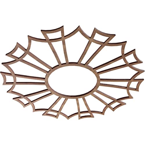 Image of Ekena Millwork 16 inchOD x 5 5 /8 inchID x 3 /8 inchT Augustus Wood Fretwork Pierced Ceiling Medallion, Walnut