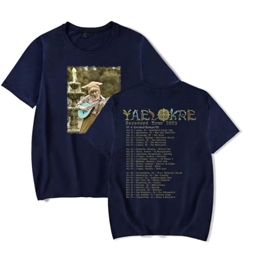 NMYTYUD Yaelokre Foreword Tour Camiseta, Camiseta De Manga Corta para Adultos Cuello Redondo Estilo Casual Unisex En Todas Las Estaciones Style Smart Cool,Azul,XXL