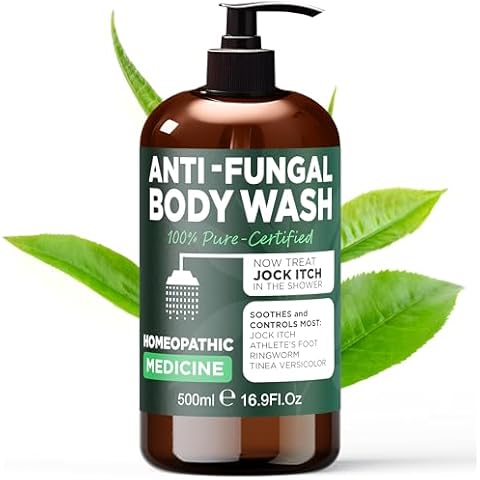 Terramed Just Think Comfort 16.9 oz Tea Tree Antifungal Antibacterial Soap & Body Wash | Ringworm, Back Acne, Athlete's Foot, Tinea Versicolor, Nail Fungus, Eczema & Jock Itch Treatment Cover