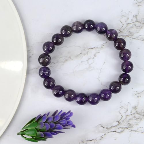 Image of Reiki Crystal Products Certified Natural Crystal Stone Round 10 mm Beads Bracelet for Men and Women | Reiki Charged Gemstone Jewellery Bracelet| Multiple Stone Variants Available