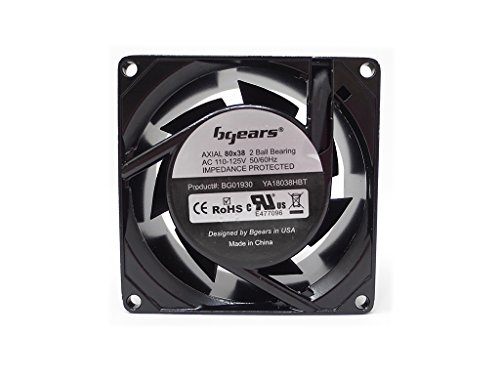 Bgears B-Blaster-Ac 80X38Mm Ac 100-125V High Speed Extreme Airflow Cast Aluminum 2 Ball Bearing Fan #TOP2