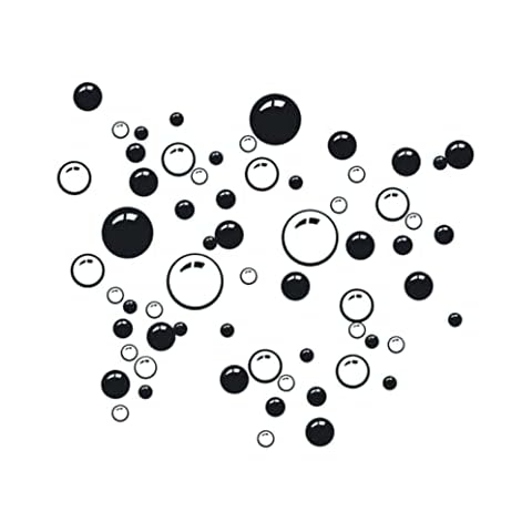 Water Bubble Wall Sticker, Water Bubble Wall Paper, Wall Decal Removable Circle Bubble Black Wall Art Paper for Bathroom Kids Room Cover