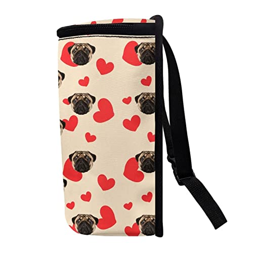 Image of Talayituse Pug Dog Pattern Car Trash Can, Portable Auto Garbage Bin Multifunctional Vehicle Interior Accessories with Adjustable Straps Universal Fit Truck SUV Sedan