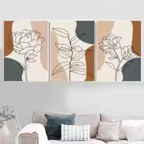 Décoration murale visage féminin fleur tableau salon chic 60x80