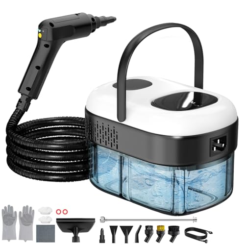 Pressurized Steam Cleaner, 3-Level Adjustable Handheld Steamer Cleaning for Home, 15s Fast Heat-Up...