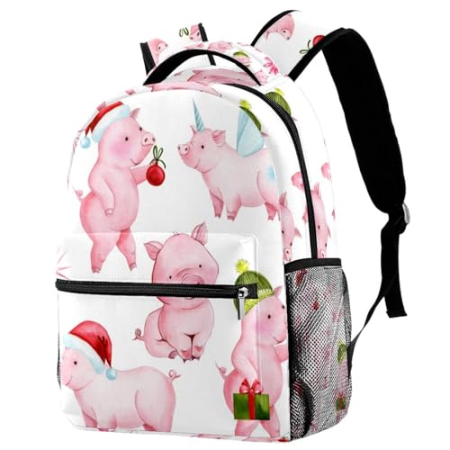 Sac à dos d'école cochon rose mignon pour adolescents et filles