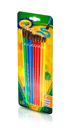 Image of Crayola Kids Paint Brush Set (8ct), Painting Supplies for Kids, Assorted Sizes, Kids Arts & Crafts Supplies for Elementary & Preschool