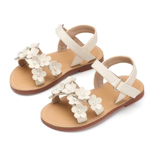 Image of PHIRAMIN Toddler Girl Sandals - Flower Girl Dress Shoes Open Toe Little Kid Wedding Party