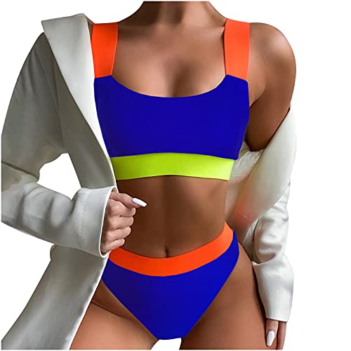 2025 Traje de Dos Piezas Mujer Bikinis con Cintura Alta con Control Bañador Sexy Push Up Color Sólido Verano Conjunto Impresión Bikini para Mujer Surf Deportiva Vacaciones Hawaiana Playa Fiesta