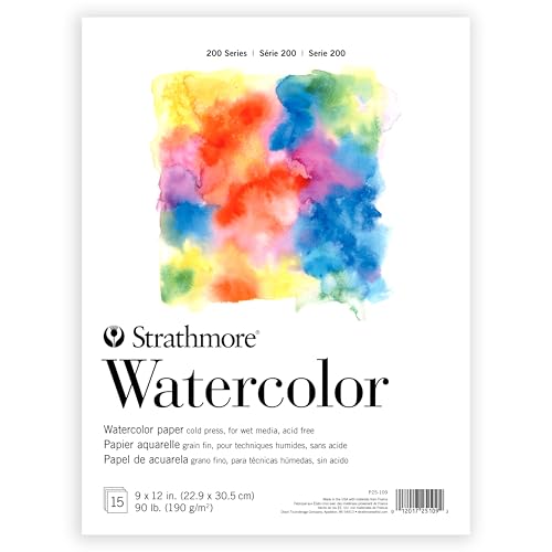 Strathmore 200 Series Watercolor Paper Pad 9x12 inch 15 Sheets