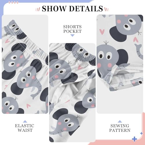 Elephant Love Boys Long Pants Soft Trousers Elastic Waist Kids Lounge Bottoms with Pockets S-XL4