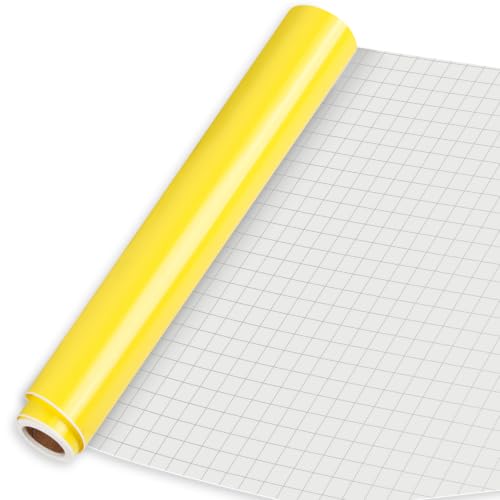 Image of IModeur Glossy Yellow Permanent Vinyl - 12 inch x 8 FT Permanent Adhesive Vinyl Roll for Cup Deco, Party Decoration, Sticker.