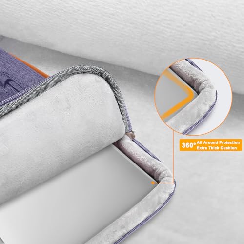 Image of MOSISO 360 Protective Laptop Shoulder Bag,15-15.6 inch Computer Bags Compatible with MacBook Pro 16 inch, HP, Dell, Lenovo, Asus Notebook,Side Open Messenger Bag with 4 Zipper Pockets, Purple Orchid