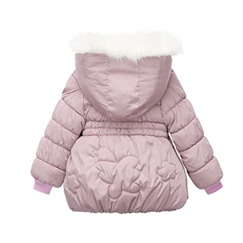 Girls Winter Coat Toddler Insulated Cozy Down Fleece Jacket Hoodie Baby Pockets Zipper Botton Snowsuit3