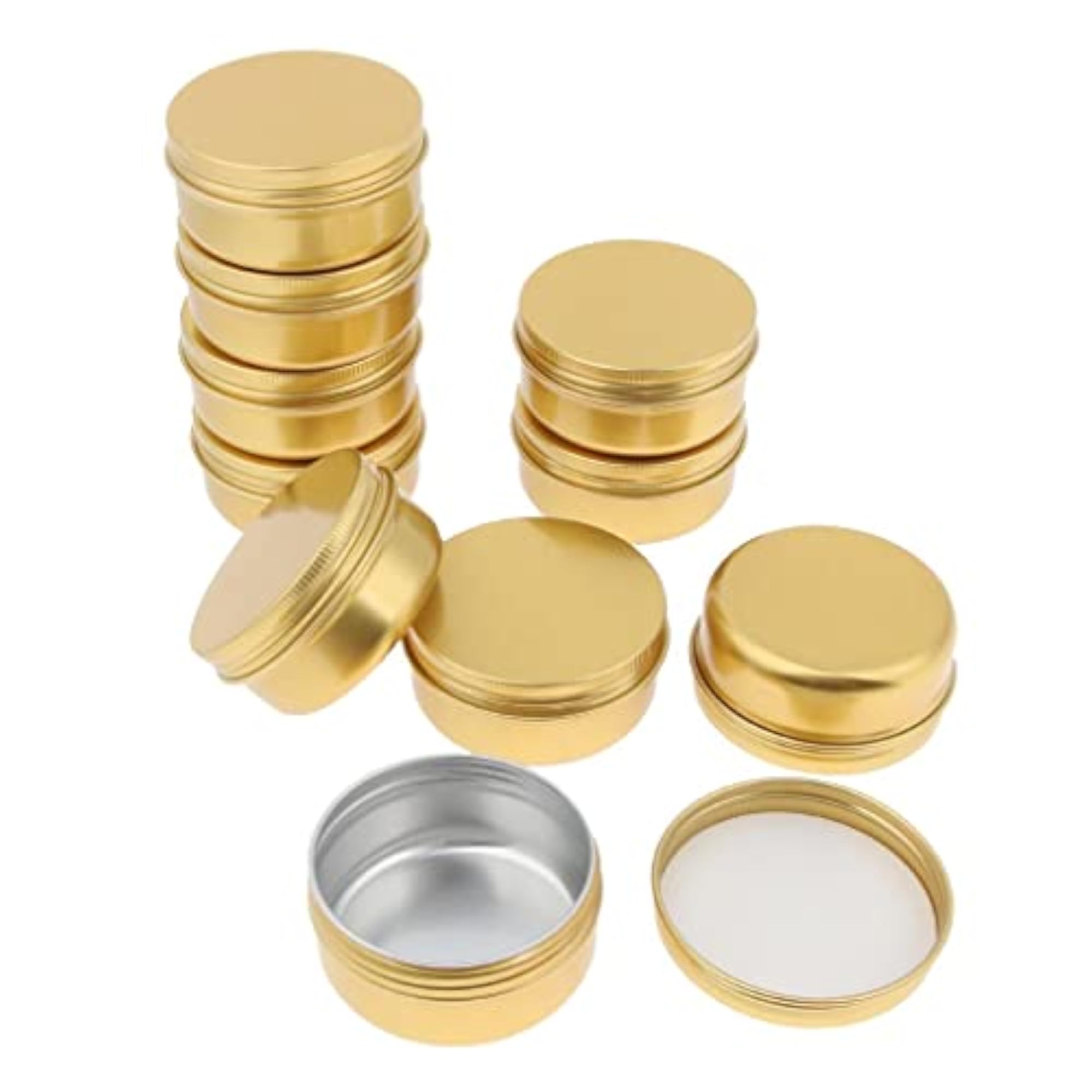 2x10 Pieces Round Aluminum Cream Empty Containers