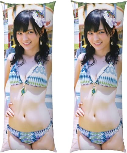 抱き枕カバー 枕カバー 山本彩 等身大抱き枕 女性スター 等身大クッションカバー 両面印刷 かわいい ファッション 写真集 大人の抱き枕 漫画 純綿製 家庭用 車用 四季適用 長い枕 寝具 51 cm x 137 cm
