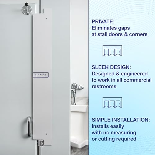 Image of StallPlus Restroom Privacy Gap Guard | Improves Privacy in Restroom Stalls | Eliminates Gaps at Restroom Stall Doors & Corners | 4pack (Gray)