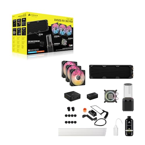 CORSAIR XH505i RX 360 RGB Custom Cooling Kit – XC7 CPU Water Block, XD6 Pump Reservoir, 3X RX120 RGB Fans, XR5 360mm Radiator, System Hub Included – Black - image 9