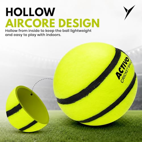 Image of jaspo Activo Air Core Indoor Cricket Ball |PU Material |Hollow Aircore Design |Soft Impact Play | 75g Lightweight |Safe for Indoor Cricket |Non-Toxic Build |Comfortable Grip |Durable & Kids-Friendly