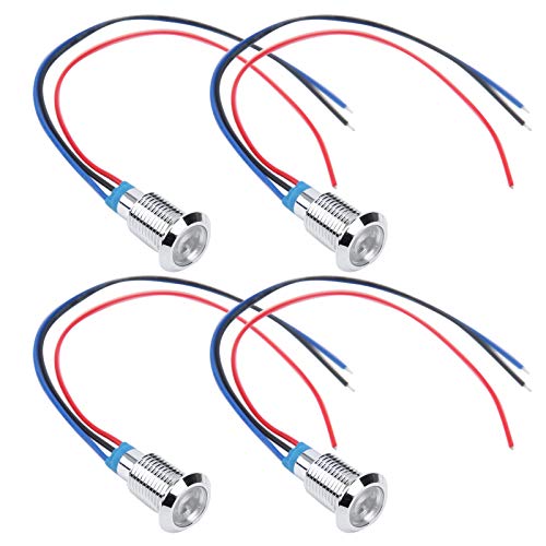 Indicatore LED, LED rotondi precablati, 4 set di