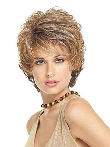 Sensation Wig Color G16+ Honey Mist - Gabor Wigs Short Curly Shag Collar Length Nape Womens Synthetic Personal Fit Capless Average Cap