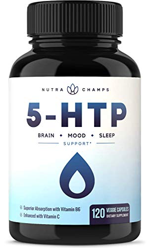 5-HTP 200mg Supplement - 120 Capsules - Natural Support for Brain, Mood