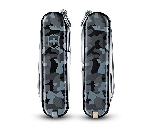 Victorinox Swiss Army Knife - Swiss Classic - 7 Functions, Multi-utility tool with a Pair of Scissors - Camouflage Grey, 58 mm (0.6223.942) 3 41OyJ4nWkNL