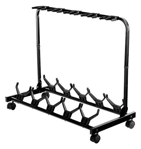 Rocktile Multi Stand 5 positions pour guitares avec roulettes pour guitares E/A - Les Beatles, Paul McCartney, John Lennon, RIngo Starr, George Harrison Rocktile Multi Stand 5 positions pour guitares avec roulettes pour guitares E/A