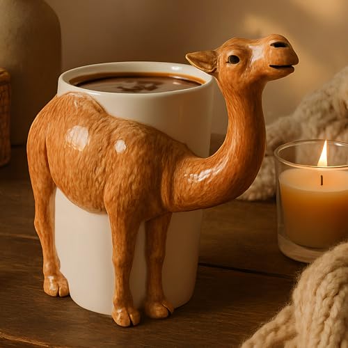 Aishini Dubai Souvenirs I Love Dubai/Camel 11 Oz/440ml 2 in 1 9x12cm - Stylish fashionable Curltural Legacy and Durable Large Mug-Ideal for Home Office Gift Photoshoot (White)