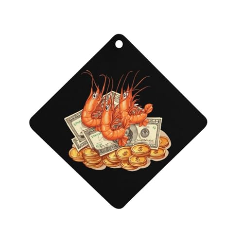 Shrimp Coin Crypto Shrimp Car Air Freshener Hanging Aromatherapy Tablets for Car Accessories Rhombus