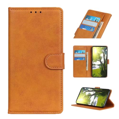 Custodia per telefono Redmi 15C 4G 171mm Texture Grana di Mucca Con Portafoglio a 3 Scomparti per carte 15C 4G 171mm-Brown