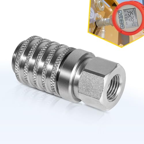 Image of PD242 Series PD Steel Test Port and Diagnostic Equipment Quick Coupler with Female Pipe Thread, 1 /8 inch Body Size, 1 /4 inch-18 NPTF Thread Size, 2.12 inch Length