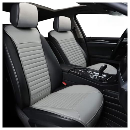Car Seat Cushion 2 Pack, Big Ant Sleek Design Full Size Breathable Universal Four Seasons Interior Front or Back Seat Covers for Auto Supplies Office Chair with PU Leather(Gray)