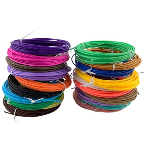 Recambios para bolígrafo 3D Doodler, filamento para bolígrafo 3D | 20 colores cada color Recambio de bolígrafo de 16,4 pies Recambio de filamento inicial | Filamento para bolígrafo Doodler, filamento