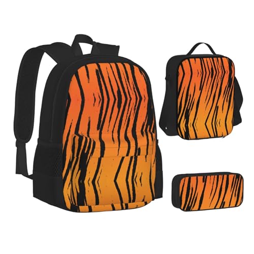 Sac à dos tigre à rayures réglable avec sa trousse et son sac repas - 2