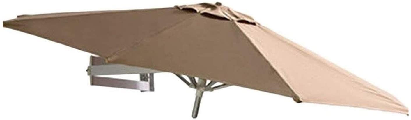 JOMRTS Parasol Patio Umbrella Outdoor Umbrella Outdoor Wall-Mounted Patio Umbrella, Stronger Frame Outdoor Umbrella WithRibs, Aluminium Tilting Sunshade Beach Umbrella Shade (Khaki 8.2ft/2.5m)