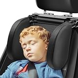 YCXXKJ Car Headrest Pillow, 180° Adjustable Travel Sleeping Car Headrest, U-Shaped Car Seat Head Neck Support, Road Pal Headrest for Long Trip, Suitable for Kids and Adults, Black