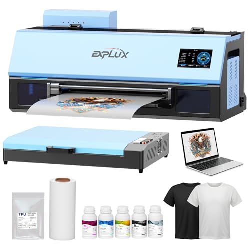 explux a3 dtf printerxp600 turbo printhead 2x faster output anti-clog design  low-ink warningled multi-function displaymulti-material compatiblegift ink 2 year