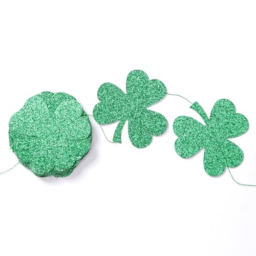 Image of St-Saint Patricks-Day Decorations Shamrock Green-Garland - 35ft St. Patrick's Day Decorations Hanging Decoration Streamers Banner, Baby Birthday Irish Party Decor Accessories Panduola