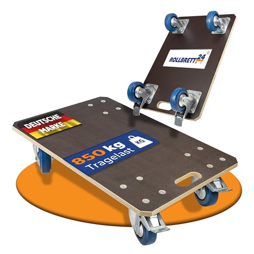 Rollbrett24 Expert Transportroller 60x40 cm 850 kg Siebdruckplatte PP-Räder Rollbrett Möbelroller Transporthilfe für Umzug Möbel-Transport Rollwagen Möbelhund Roller Transporter Transportwagen
