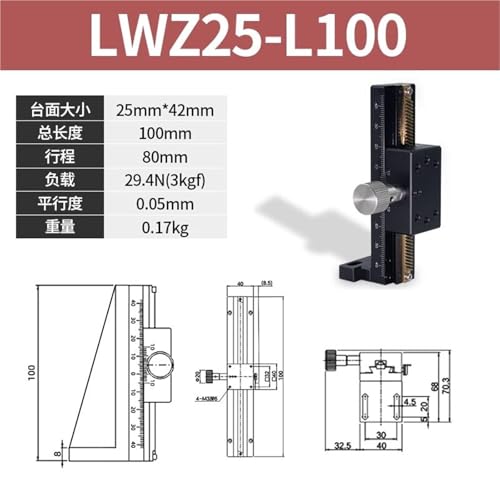 Plataforma de elevación vertical manual LWZ25-L100 para eje Z 2