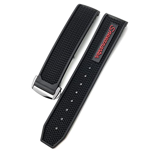 Bracelet montre silicone 22mm pour Speedmaster avec boucle en acier inoxydable